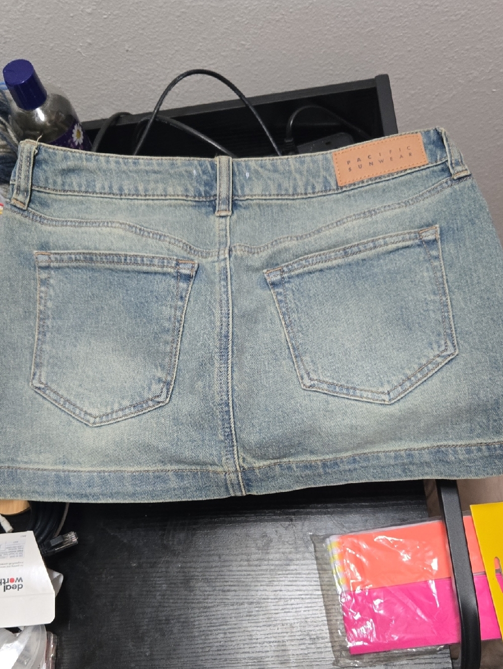 Pacific Sunwear Light Wash Denim Mini Skirt